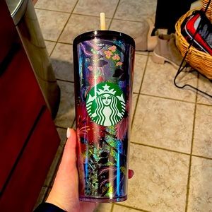 Floral Starbucks Tumbler - Purple, Red, Teal